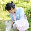 Kattbärare husdjur valp bärare utomhus reser liten hund axel väska mesh oxford singel komfort sling handväska pås