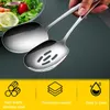 Spoons 2pcs Reusable Mixing Daily Home Easy Clean Cooking Tabletop Multi Functional Serving Spoon Set Large Slotted Stainless Steel