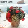 Decorative Flowers Rustic Farmhouse Pine Cones Bonsai Wedding Party Home Door Advent Christmas Table Decoration