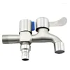 Bathroom Sink Faucets Alloy Wiredrawing Faucet Dual-use One-in-two-out Household Balcony Quick-opening Washing Machine 4 Points