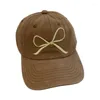 Ball Caps Embroidered Bowknot Baseball Hat Adjust Women Breathable Peaked Fashion Long Brims Casual Travel