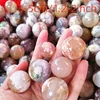 Decorative Figurines 1 Piece Natural Small Flower Agate Sphere Home Decoration Spiritual Healing Crystal