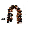 Fleurs décoratives Simulate Rattan Thanksgiving Wall Decoration pour Home Halloween Black Wreath Party Wedding