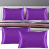 Pillow Pillowcase Silk Satin Imitation Solid El Bedding Standard Pillows Cases For Hair