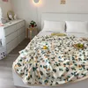 Battaniye ins çiçek battaniye peluş şekerleme klima atma kapak kızlar oturma odası yatak odası yatak kanepe piknik