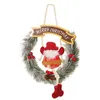 Fleurs décoratives couronne de Noël fraîche décorations de famille ornements pendentifs pendentifs garland thankgiving with lumières