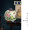 花瓶中国のセラミック装飾手描きパステル花瓶のリビングルームクリエイティブフラワーアレンジメントホームデコレーションポーチコレクション