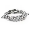 MEN BRACELET 2PCSSET LUXURY CRONCH PAVE CUBIC JIRCONIA STARLIGHT BALL CHARM