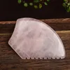 Estatuetas decorativas quartzo de dente de serra natural GUA SHA MASSAGER CRISTAL PLACA DO PESCO DE RAPELA FACE AUTAVAÇÃO TERROPEL