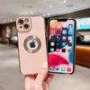 iPhone 15 14 13 12 11 Pro XS Max 8 7 Plus Apple 14 15 Plus Coque Phone Accessories 용 고급 도금 충격 방지 케이스