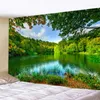 Tapisseries peinture de paysage tapisserie suspendue beau paysage naturel Lake Sea Beach Art Mur décor pour le salon