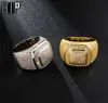 Hip Hop Iced Out Bling Full Cz Charm Tready Square Copper Zircon Anneau pour hommes Bijoux Gold Silver Silver 8119162668