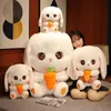 30 cm Kawaii Long Ear Rabbit Plush Kudde Big Size Bunny Dolls Fylld mjuk djurkudde Girls Kids Födelsedag Xmas gåvor 240407