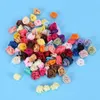 Decoratieve bloemen 500 stks mini handgemaakte satijnen roze lintrozetten Rosetten Fabric Flower Appliques voor bruiloftdecoratie Craft Sewing Accessories