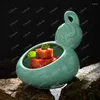 Figurines décoratives El Special Artistic Cuisine Table Varelle Restaurant Cold Dish Plate Plate Porcelain Glaze Rose Gourde verte