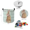 Laundry Bags Easter Spring Animal Vintage Wood Grain Foldable Basket Large Capacity Waterproof Organizer Kid Toy Storage Bag