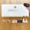 Bengelen oorbellen champignon duck vlinder vergulde oorbel set voor dames dambord hart wolk kristallen trendy sieraden