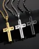 Cross Gold Chain Necklace Pendant For Mens Male Stainless Steel Jewelry Woman039s Accesories Whole260P6096259