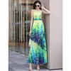 Casual Dresses Elegant V-Neck Printed Spliced ​​Ruffles Chiffon Slip Dress Women's Clothing 2024 Summer Loose Office Lady Floral