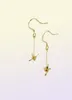 Moidan Fashion 925 Sterling Silver Cute Paper Crane Long Chain Drop earrings for women girl gold color earrings fine Jewelry 210616222456