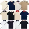 MEN MENSER TEE Polo قمصان فاخرة مزدوجة رسالة طباعة قصيرة الأكمام polos tshirts الصيف نساء من طوق الترفيه tshirt tshirt tshirt أسود أبيض أزرق xs-l