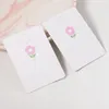 Caschetti di gioielli 10/50/100 pezzi di carta di carta floreale rosa 5x7 cm Lable sospesa per tag di display della collana bracciale fai -da -te prezzo al dettaglio