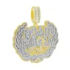 Iced Out Bling CZ Letter Road Runna Pendant Collier Cumbic Zirconia Two Tone Color Badge Charm Men Fashion Hip Hop Bijoux 240411