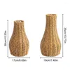 Vases Retro Imitation Rattan Vase Flower Pots Desktop Adornment Arrangement Dried Bouquets Holder Tabletop Centerpiece Decor