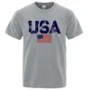 Vintage USA Flag Street Print Male T Shirts Hip Hop Street Tshirt Summer Casual Cotton Tops Large Size Breattable Tee Clothes 240412