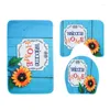 Bath Mats Zeegle 3Pcs Microfiber Bathroom Rug Set Absorbent Mat Doormat Non-slip Toilet Shower Foot Pad Lid Cover