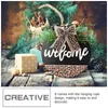 Decorative Flowers Leopard Sign Door Farmhouse Welcome Signs Wooden Plaque For Christmas Porch