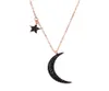 Star and Moon Pendant Halsband Rostfritt stål 14K Guldpläterad svart zirkonhalsband smycken Women Girl039s Gift1797867