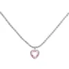 Hot Selling High-end Sweet and Cool Pink Diamond Heart Pendant with Full Collarbone Chain Peach Necklace