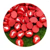 Flores decorativas 20/50/100pcs Resina mista Red Lips Boca artesanato Flor