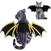 Hundkläder Katter och hundar Pet Halloween Chest Back Decoration Costumes Printed Bat Wings Bell Style Clothes Supplies
