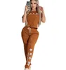 4xl tenues de style Angleterre dames à manches courtes à manches à deux pièces Femmes Brown Grid T-shirt Pantalons de jogging Sports Costumes Suisses de route Vêtements