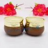 Opslagflessen 5G Bruine Acryl Crème Jar met gouden vlinderpatroon Deksel Plastic potten Lege cosmetische containers Oogcrème/essentiefles