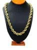 Mode 8mm 10mm Hip Hop Rope Chain Halsband 18K Guldpläterad kedjehalsband 24 tum för män B025235444