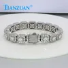 Браслет 10 мм 12 мм квадратный хип -хоп Sier Cuban D VVS Ball Moissanite Ice Cut Link Jewelry Jewelry Женщины мужчины подарки