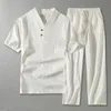 Vêtements pour hommes Plus taille de survêtement mari costume d'été t-shirt mode set masculin style chinois 3xl 8xl 9xl grandes deux pièces 240403