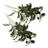Dekorative Blumen 2 PCs künstliche Olivenblatt Desktop Garten Dekor Home gefälschte Stämme Hochzeitsfaux Grün für Vase Blumen Haushalt