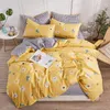 Bedding Sets Orange Conjunto Orange Conjunto Twin Tamanho Tamar Tampa Planta de Jardim Simples Planta Impressa Cute Kawaii Gold Bed Sheet Polyster