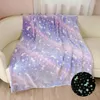 Blankets Cartoon Pattern Glow In The Dark Sofa Blanket Pillow Cover Set Soft Kids