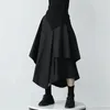 Spódnice kobiety gotyckie nieregularne eleganckie eleganckie eleganckie punkowa spódnica midi harajuku solidna plisowana linijka