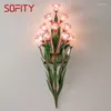 Wall Lamps SOFITY American Style Countryside Lamp French Pastoral LED Creative Flower Living Room Bedroom Corridor Home Decoration