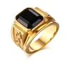 Gioielli Fashion Classical Men Ring with Stone 18k Gold Punk Desinger Rings Rock Luxury Rings Trendy Male Ring4567655