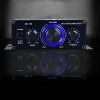 Verstärker AK170 12V Mini Digital Power Audio HiFi -Verstärker Blaues LED -Licht Zweikanal -Ausgangs -Heimkino -Verstärker niedriger Verzerrung