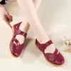 Casual schoenen niet-slip zachte mode-sandalen voor dames comfortabel en lichtgewicht lederen Romeinse stijl zomer groot formaat 42