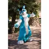 Blue Husky Dog Furry Mascot Disfraz Top Cartoon Anime Carácter Carnaval Unisex Adultos Tamaño de la Navidad Fiesta de cumpleaños de Navidad Traje al aire libre