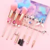 Kits Anime Cosplay Kosmetische Pinsel -Make -up -Pinsel Set 8PCS Werkzeug Kit Eye Liner Shader Foundation Pulver Naturalalsynthese rosa Haare